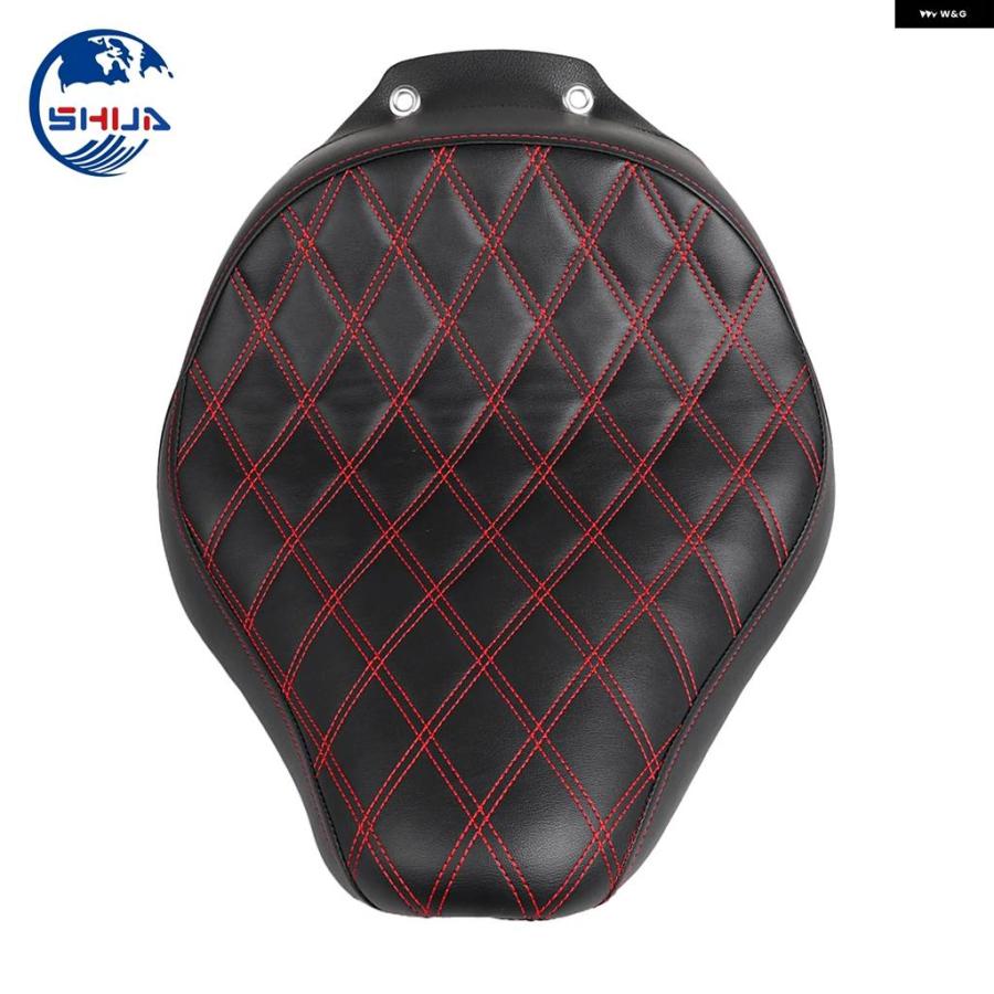 並行輸入品ブラック合成皮革ドライバーフロントソロシート クッション ハーレー ファットボーイ ピースオフィス SE FLSTF 2008 - 11の画像
