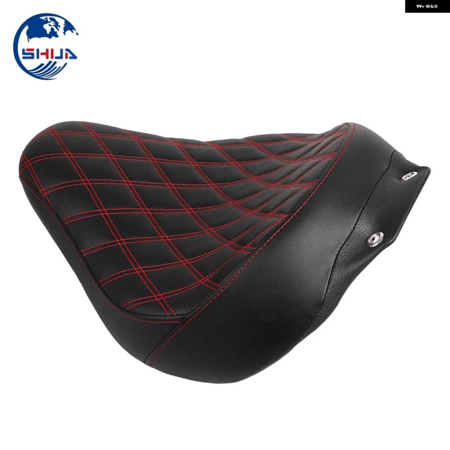 並行輸入品ブラック合成皮革ドライバーフロントソロシート クッション ハーレー ファットボーイ ピースオフィス SE FLSTF 2008 - 11の画像