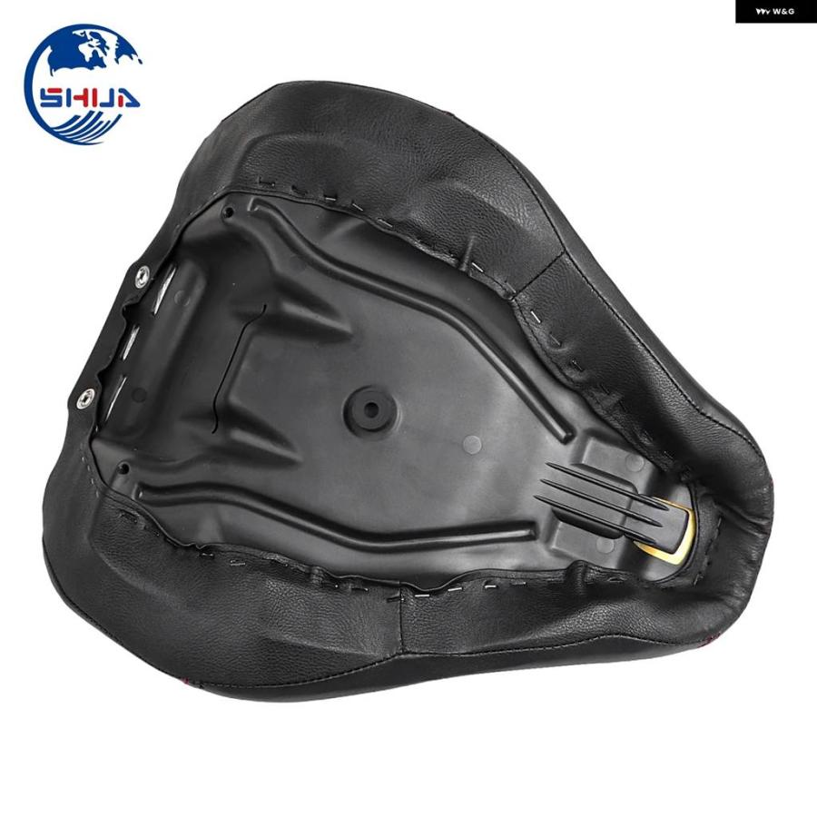 並行輸入品ブラック合成皮革ドライバーフロントソロシート クッション ハーレー ファットボーイ ピースオフィス SE FLSTF 2008 - 11の画像