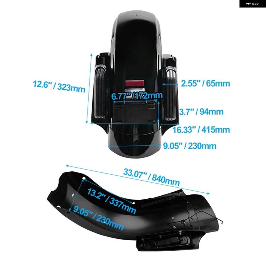 並行輸入品オートバイ LED CVO スタイル リアフェンダー システム エクステンションフェイシアセット ハーレー ツーリング ロードグライド ストリートグ_6