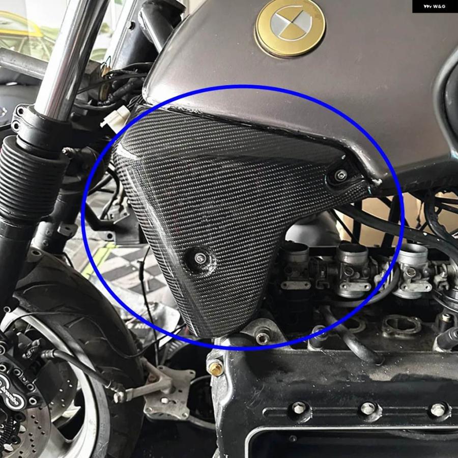 並行輸入品カフェレーサー アクセサリー BMW K75 K100 バイク カーボン サイドタンクカバー フェアリング パネル プロテクター_3