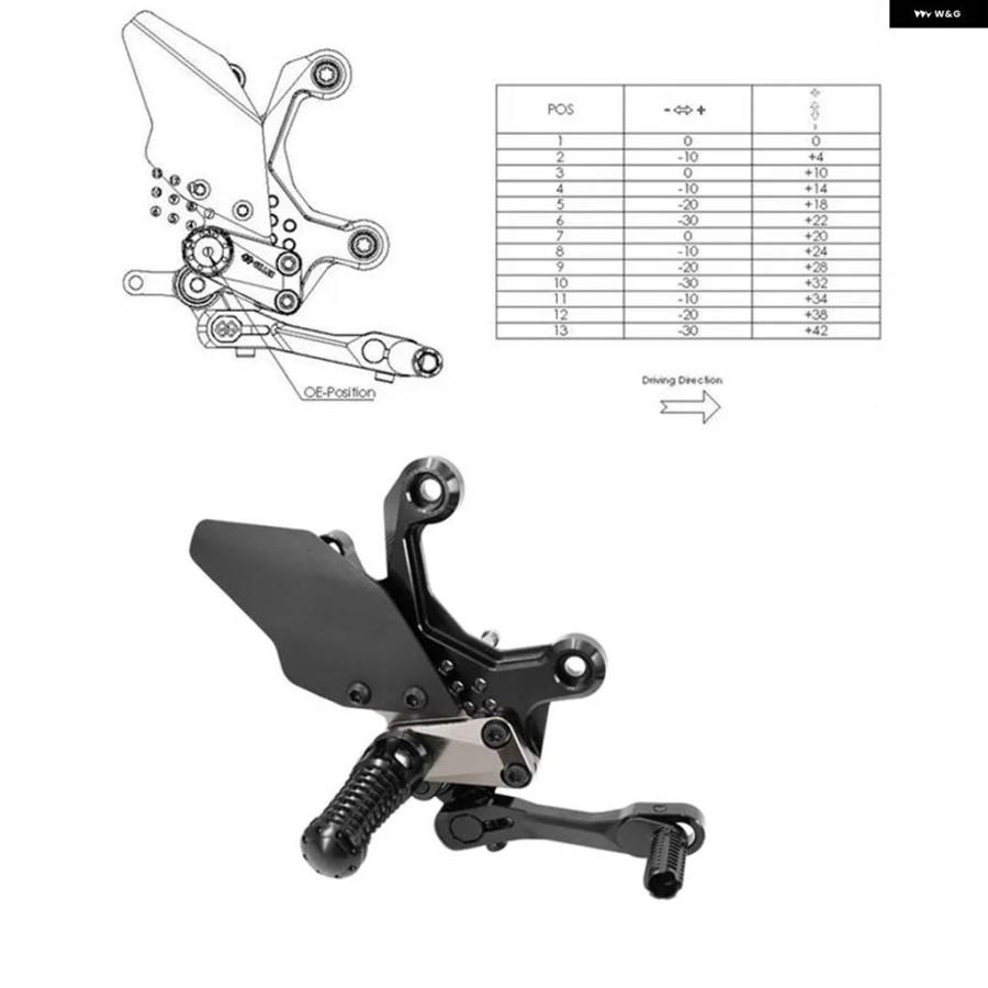 並行輸入品フットレスト フットペグ ホンダ CBR 500R 2021-2024 HORNET 2022-2025 ヒールウィングアジャスター リアセット オートバイ アクセサリー_2