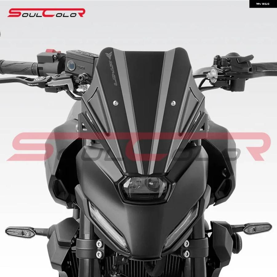並行輸入品MT-07 2025 MT07 Y-AMT 25-26 MT07 Y-AMT GEN4 オートバイ ブラック ウィンドシールド メタルスポーツウィンドスクリーンバイザー_3