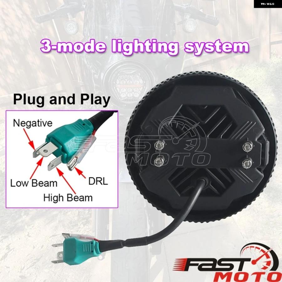 ブランド登録なし - 並行輸入品 5.75in 自動二輪車 LED 前照灯 5-3/4in 上端照明ランプ DRL ご機嫌/ロービーム 上端照明ランプ ともし火 E24 E見澄ます ハーレー ダイナ ソフテ