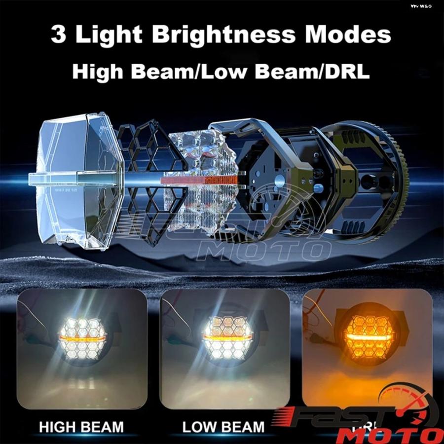 ブランド登録なし - 並行輸入品 5.75in 自動二輪車 LED 前照灯 5-3/4in 上端照明ランプ DRL ご機嫌/ロービーム 上端照明ランプ ともし火 E24 E見澄ます ハーレー ダイナ ソフテ