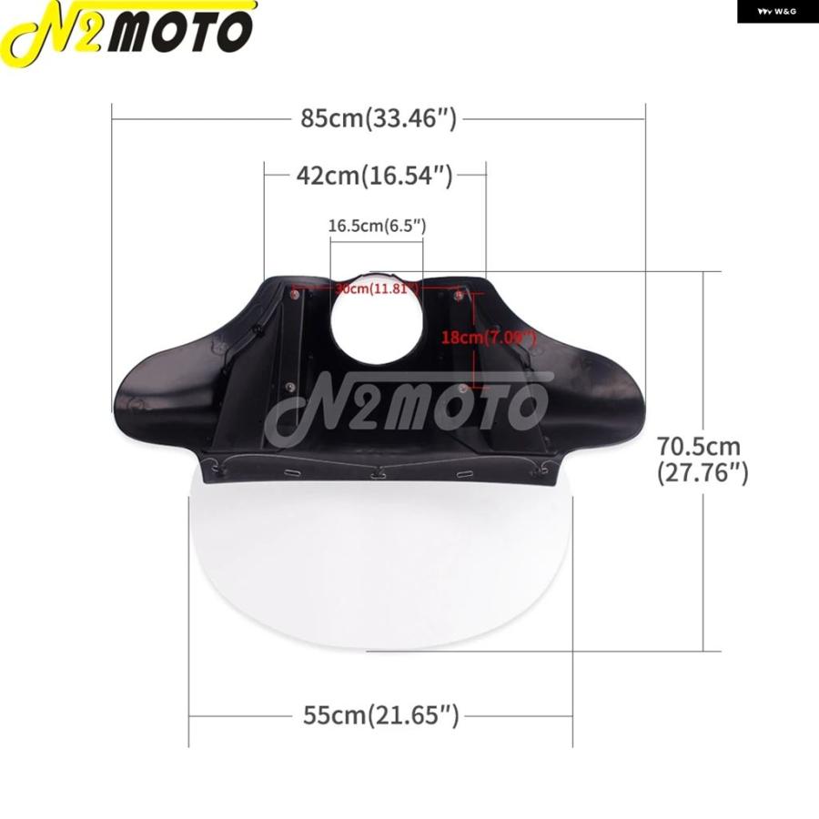 ブランド登録なし - 並行輸入品 自動二輪車 向こう正面 アウター バットウィング フェアリング 前照灯 フェアリング バイザーカウルマスクウインド ハーレー ダイナ スポーツス