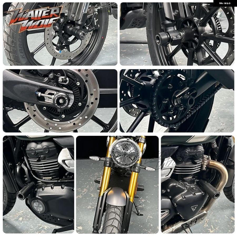 ブランド登録なし - 並行輸入品 2025 SPEED400 ひな型 衝突 スライダー アクスル 銀輪 スライダー スクランブラー 400X SPEED 400 律動的な調子腕 木管 照明ランプ フ