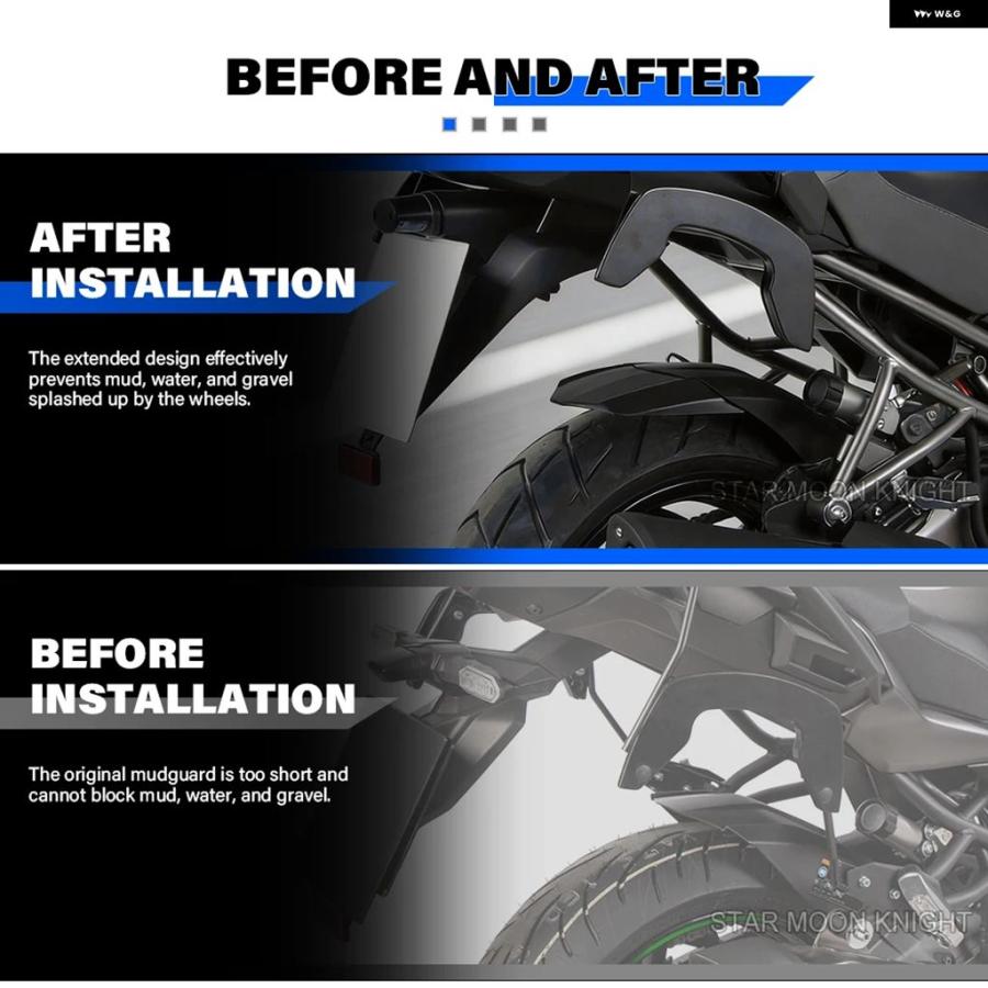 ブランド登録なし - 並行輸入品 VERSYS 1100 2025- 自動二輪車 後押しどろ除け マッドガード エクステンダーハガー KAWASAKI VERSYS 1000 SE TOURER PLUS 2019-2024