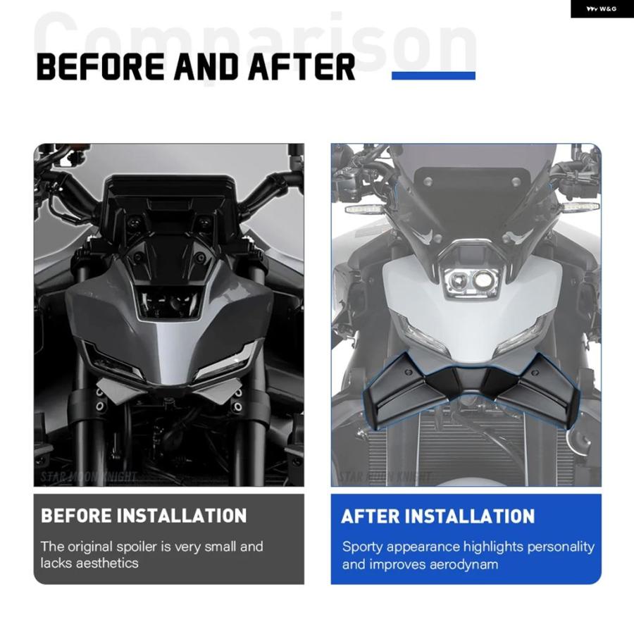 ブランド登録なし - 並行輸入品 MT09 SP 2024-2025 自動二輪車 ダウンス フロントスポイラー ウィングレット エアロダイナミックウィング フロントスポイラー 一揃いの道具