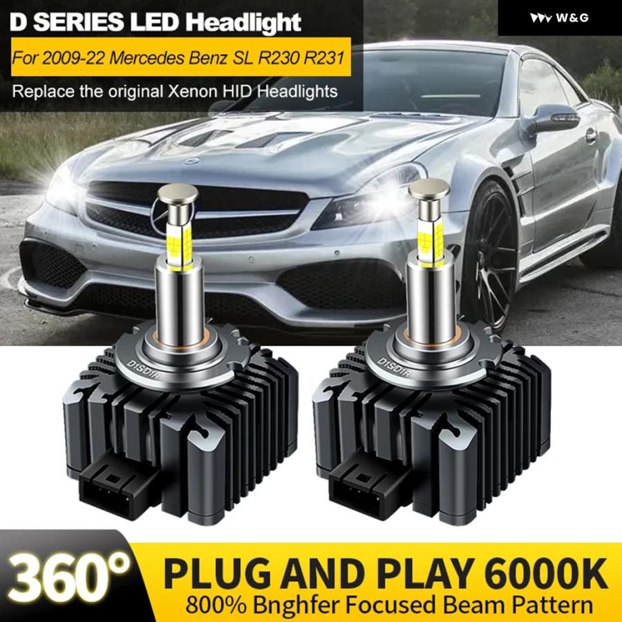 2個 メルセデスベンツ SL R230 R231 2009-2022 キセノン HID LED ヘッドライト 電球交換 CANBUS ...