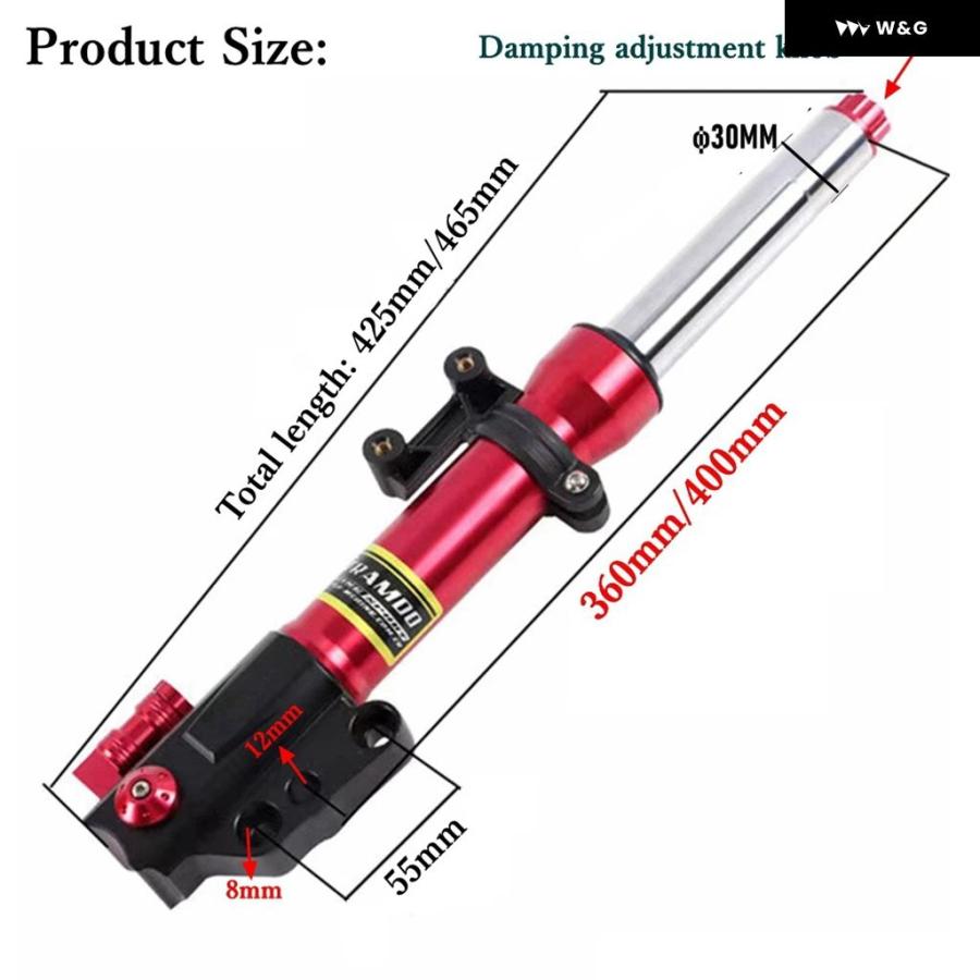 並行輸入品 30コア 360MM 400MM モトフロント フォーク ダンピング調整可能 フロントショック アブソーバー ヤマハ シグナスX BWS RSZ CUXI UBE NIU N1S U_10