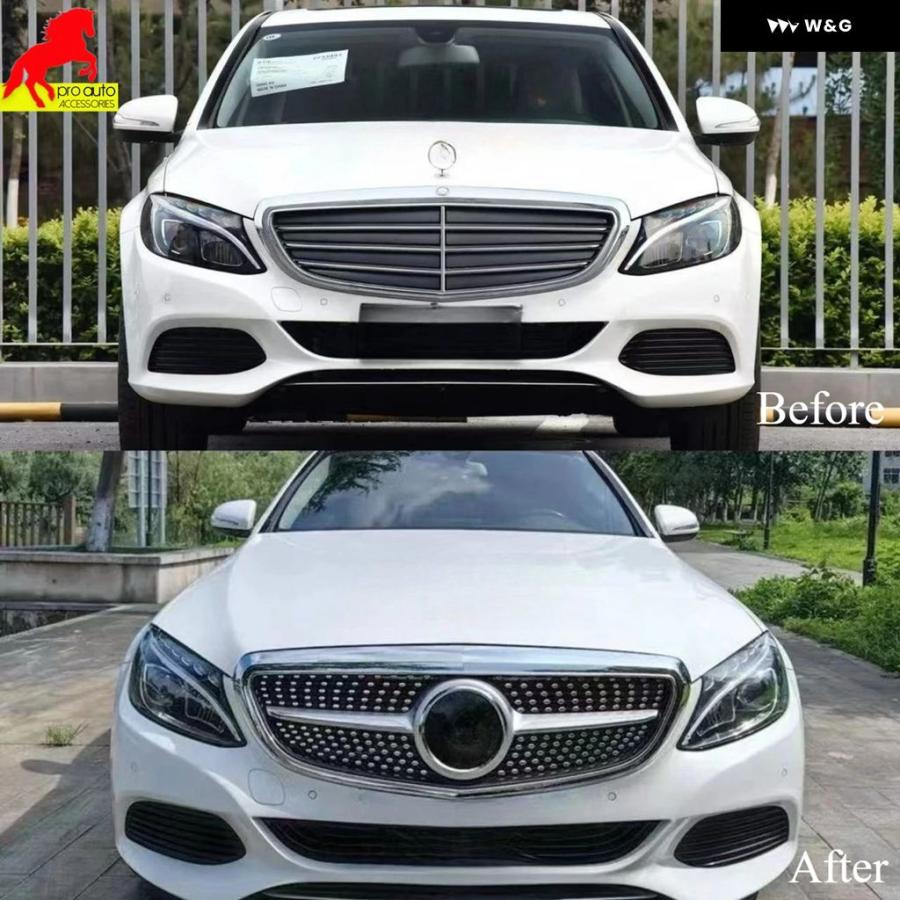 並行輸入品】 2015-2021 メルセデス ベンツ C クラス W205 フロント グリル ラグジュアリー トリム スターパターン ダイヤモンド  レーシング : DaliyStore - 通販 - Yahoo!ショッピング