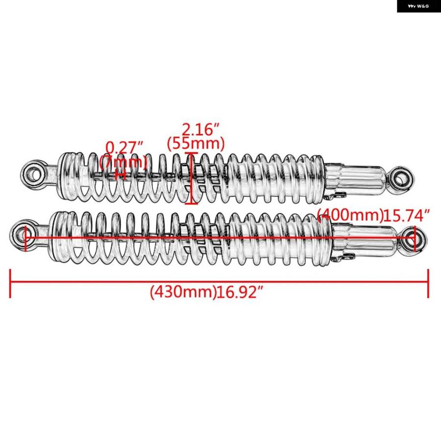 並行輸入品オートバイ アクセサリー 1ペア エアショック アブソーバー リアサスペンション ホンダ XL185 XL185S オフロード 400MM アルミ_5