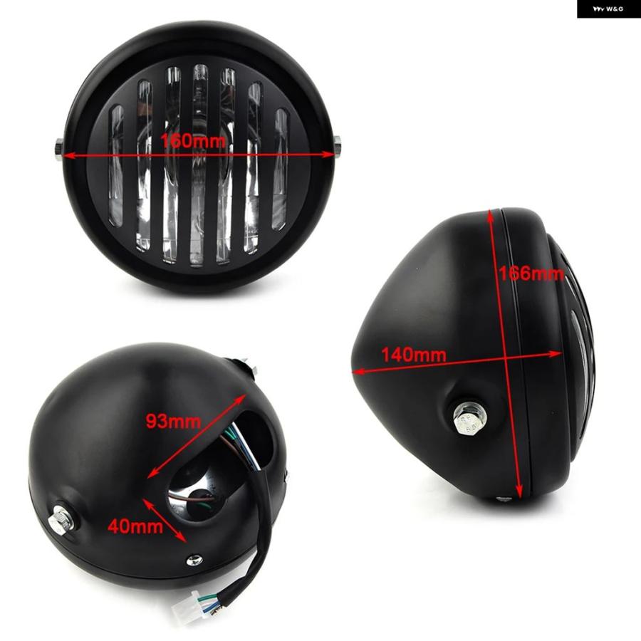 ブランド登録なし - 並行輸入品 6.5in 自動二輪車 食べ物屋 5.3 前照灯 ハーレー ホンダ ヤマハ 運動競技はやりっ子 クリーヴァ 喫茶店 レーサー つや消し