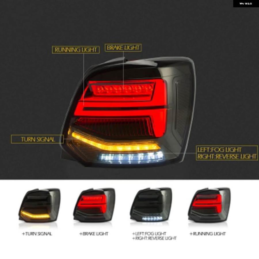 ブランド登録なし - 並行輸入品 VLAND 盛りだくさんLED活動的 テールランプ スモークレンズ フォルクスワーゲン MK5 6R 6C 2009 - 17 LHD用