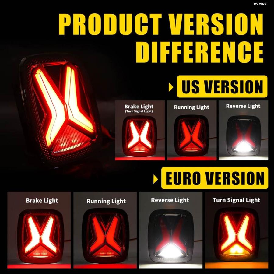 ブランド登録なし - 並行輸入品 後押し LED テールランプ ジープ ラングラー CJ TJ YJ 1998-2006in Xin 見せ掛けデザインスモーク 12V DRL