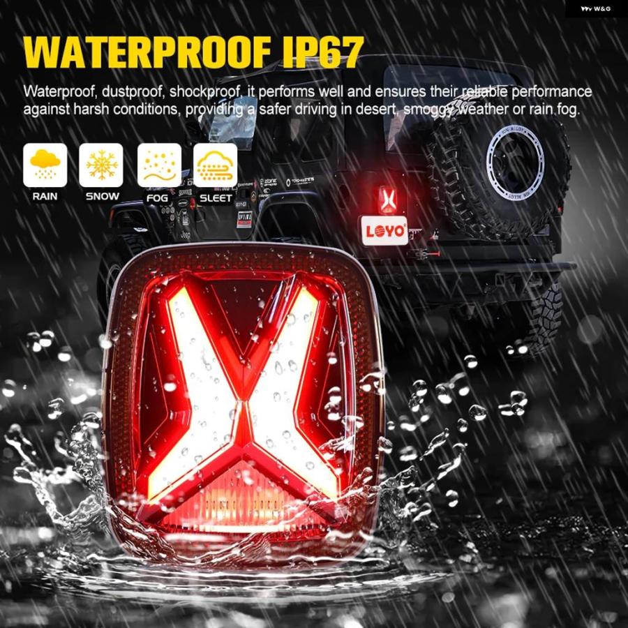ブランド登録なし - 並行輸入品 後押し LED テールランプ ジープ ラングラー CJ TJ YJ 1998-2006in Xin 見せ掛けデザインスモーク 12V DRL