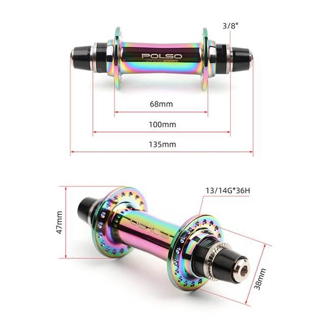 POLSO BMXレースハブセット 並行輸入品 POLSO BMXレーシングハブ 36穴 ディスクブレーキ 6爪 120