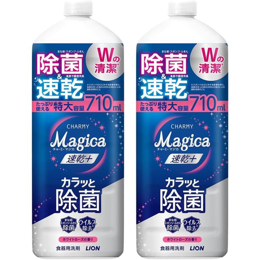 チャーミー マジカ(CHARMY Magica) まとめ買い 大容量 チャーミーマジカ 食器用洗剤 速乾プラス カラッと除菌 ホワイトローズ