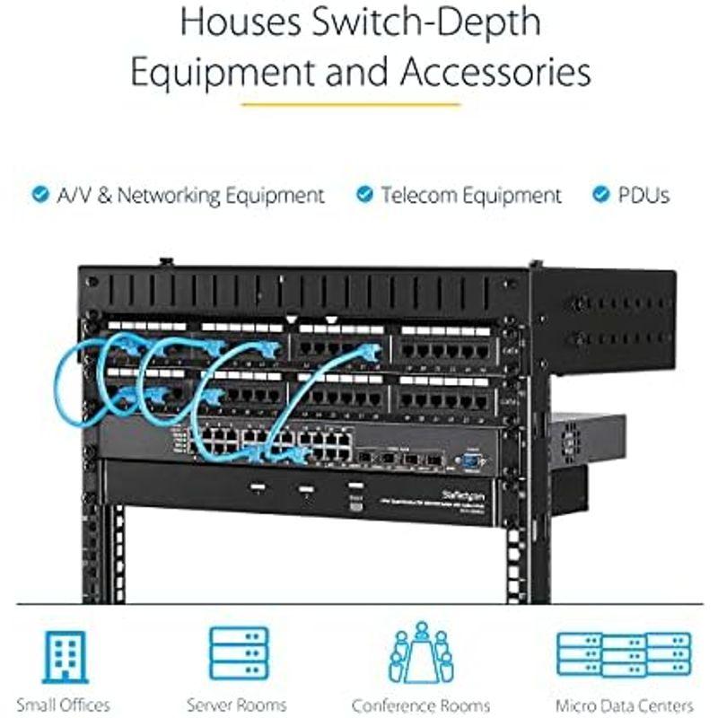 お見舞い StarTech.com 壁掛け型ウォールラック 棚板付属 スチール製 8U WALLSHELF8U