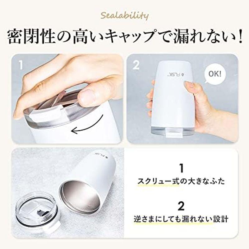 FLSK タンブラー 真空断熱 ステンレス ふた付き 保温保冷 直飲み コーヒー (スカイブルー)｜dailyfactory｜03