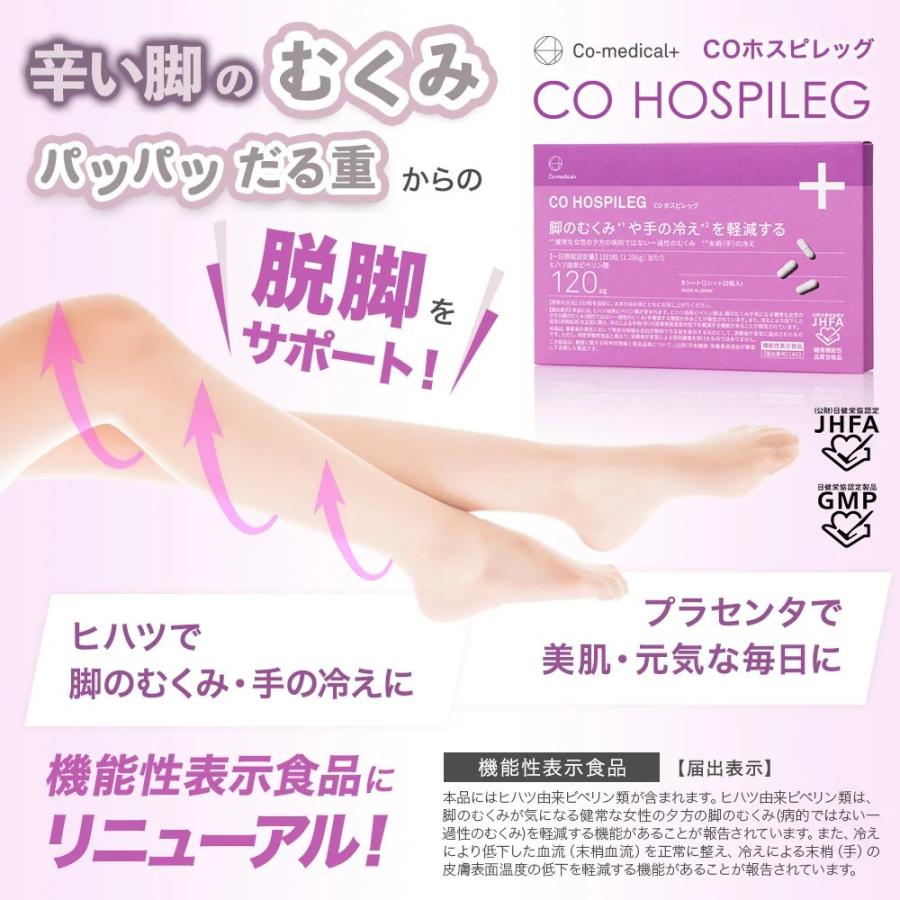 むくみ 冷え 冷え性 プラセンタ COホスピレッグ サプリ Co
