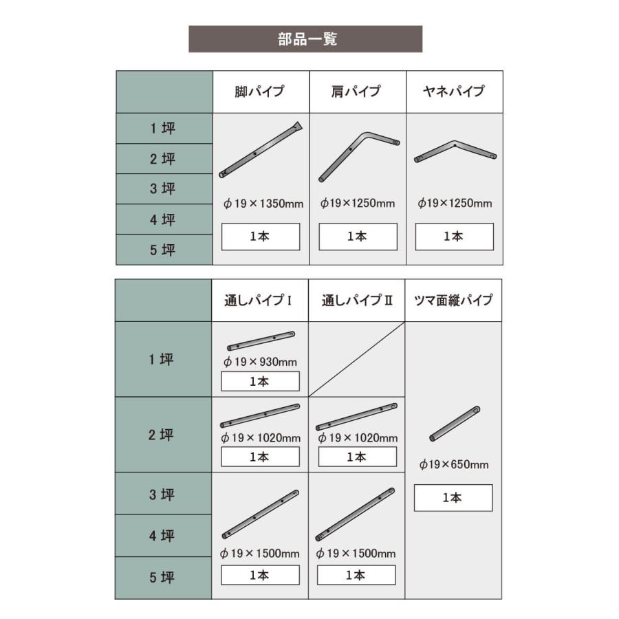 DAIM ダイムハウス用部品 ツマ面横パイプ ビニールハウス diy 家庭用
