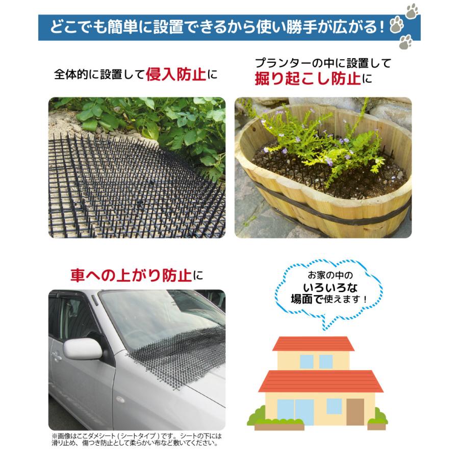 daim 猫よけ ここダメシート 10m巻 ここだめシート 猫よけ対策 猫よけ グッズ シート セット イタズラ防止 花壇 ベランダ かんたん 設置 野良猫対策 送料無料|daim-factory|05