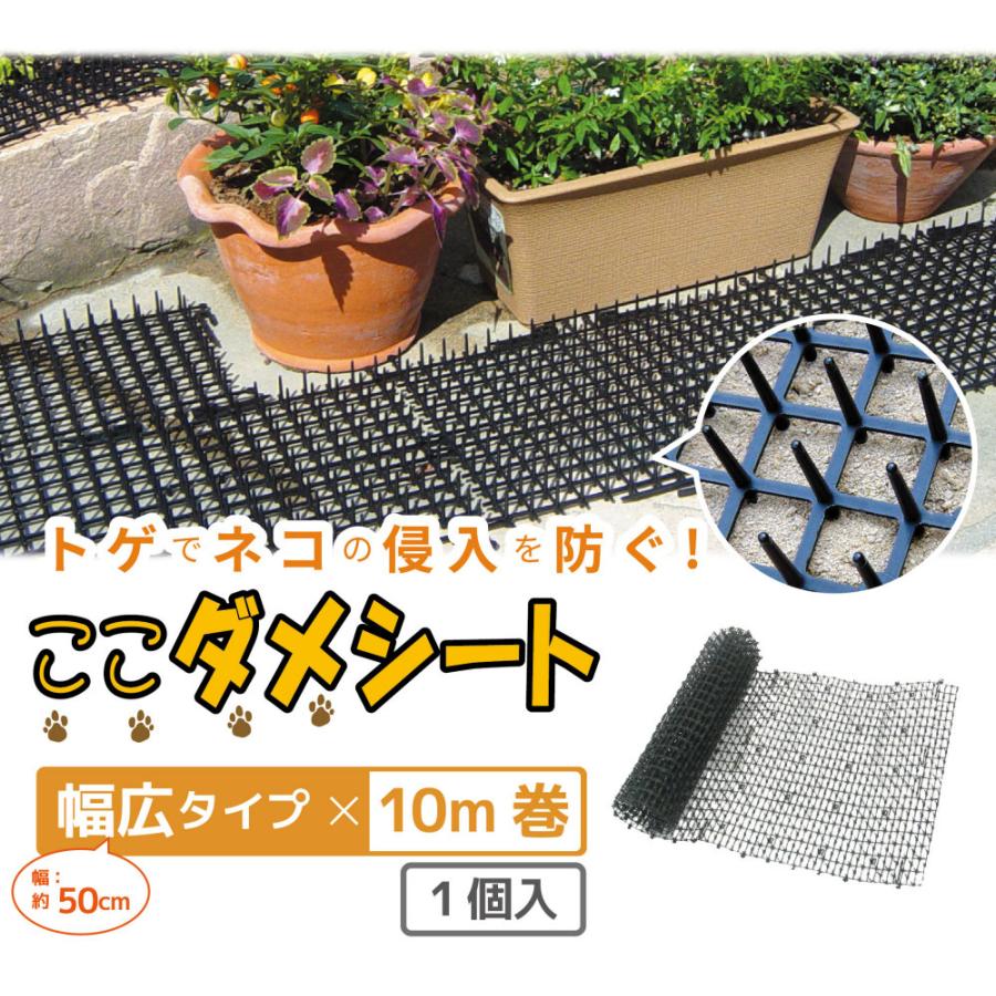 daim 猫よけ ここダメシート 幅50cm 幅広タイプ 10m巻 ここだめシート 猫よけ対策 猫よけ グッズ シート マット セット イタズラ防止 花壇 ベランダ|daim-factory|03