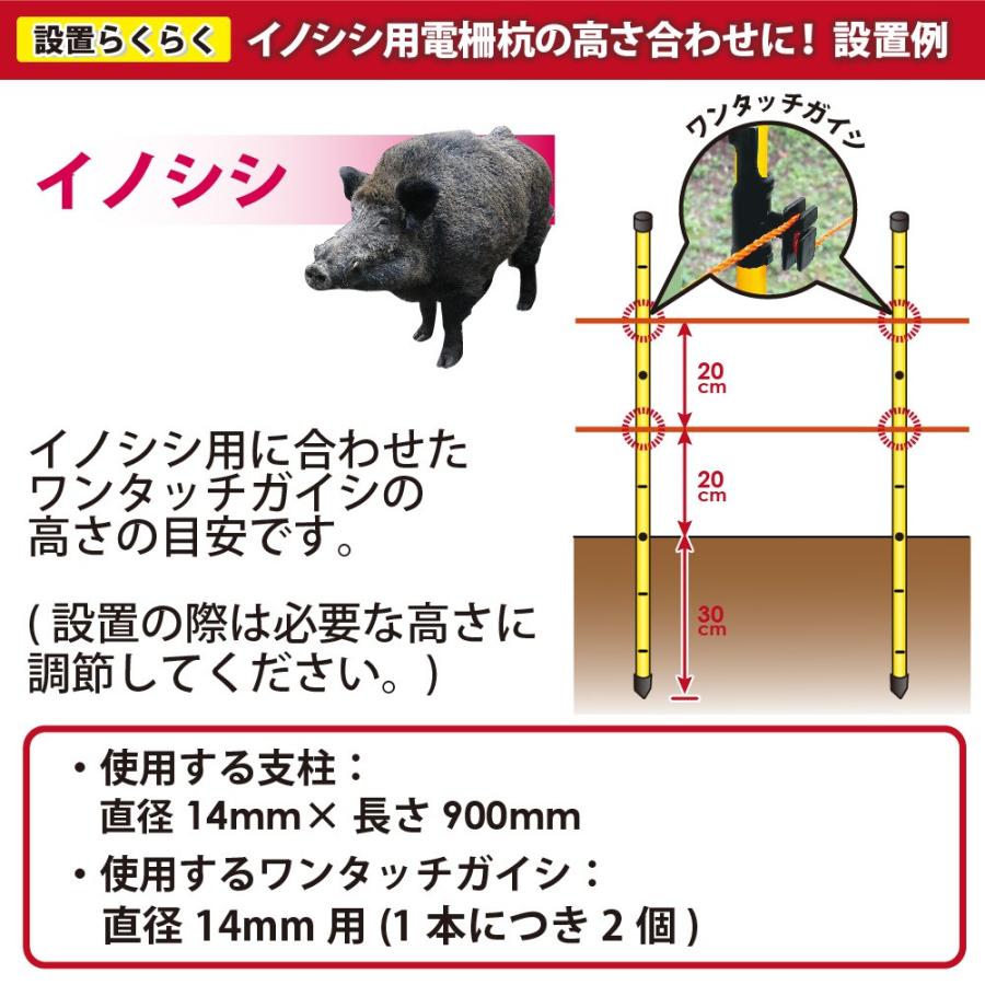 送料無料 Daim イノシシ用ガイシ2個付電柵杭直径14 900mm 40本 家庭菜園 防獣 電気柵 電柵杭 電柵 シカ避け 鹿対策 439 メーカー直販 Daim Yahoo 店 通販 Yahoo ショッピング