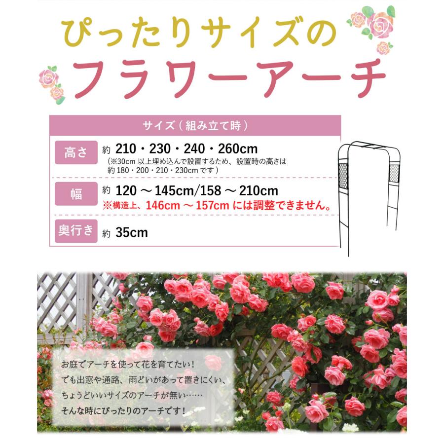 DAIM 調節できる フラワーアーチ 幅 120cm 210cm 高さ 210cm 230cm