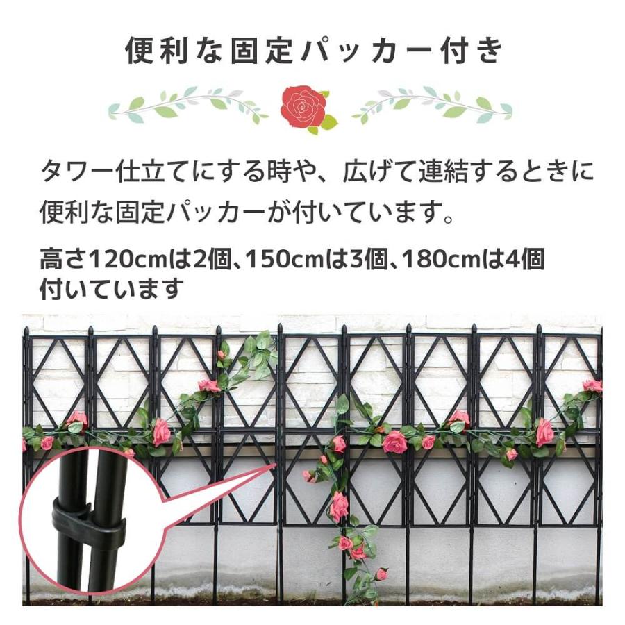 daim ローズトレリスワイド 幅120cm×高さ150cm diy 薔薇 トレリス バラ クレチマス 誘引 つる性 ばら ベランダ 園芸 組み立て不要 フェンス 支柱 送料無料|daim-factory|10