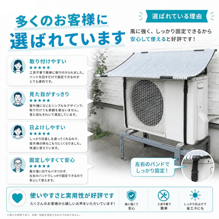 DAIM 室外機カバー 日よけ エアコン 遮熱 節電 固定用バンド付 2セット