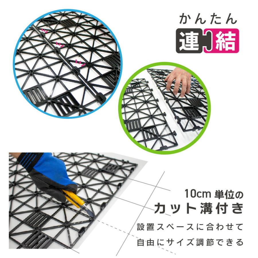 daim 人工芝 下敷き 50cm×50cm 40枚入り (10平方m) DAIM daim 人工芝 下敷き 水はけマット エアスルーパネル 50cm
