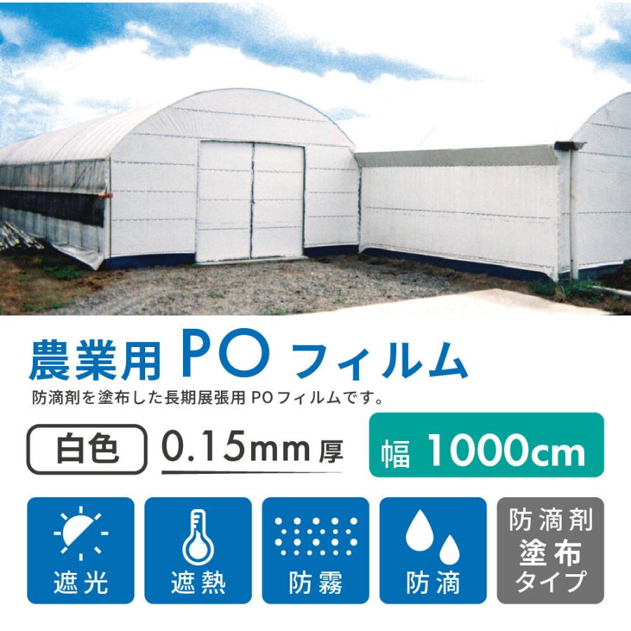 受注生産品 daim 農業用 POフィルム 白白コート 0.15mm 1000cm幅 m単価