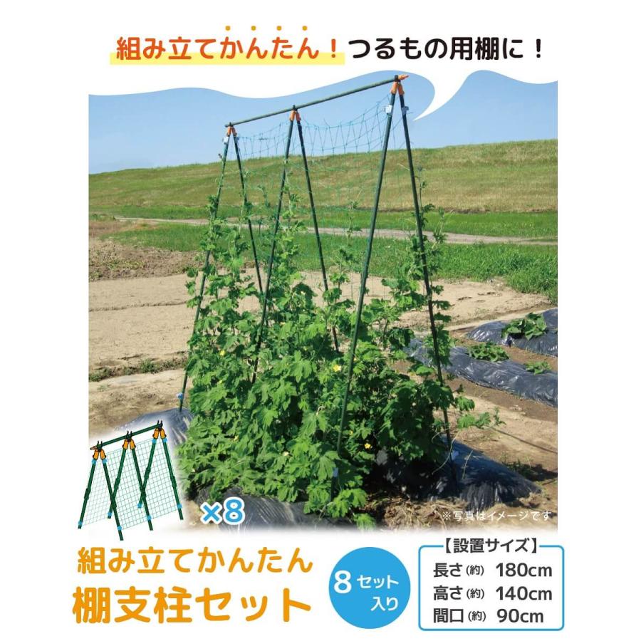 DAIM 空中栽培 棚支柱 つる棚 8セット 高さ140cm 長さ180cm 間口 90cm