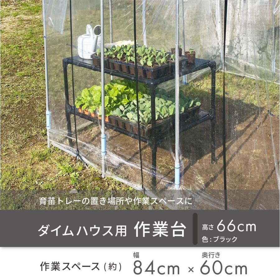 調理台/テーブルフレーム/朝採り野菜果物/作業台/part５ DAIM ガーデニング用 作業台 幅85cm 奥行60cm 2段 ビニールハウス 家庭