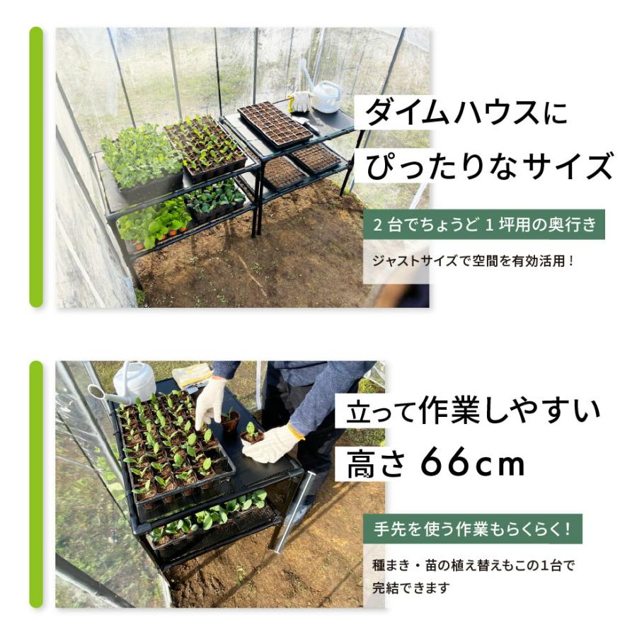 DAIM ガーデニング用 作業台 幅85cm 奥行60cm 2段 ビニールハウス 家庭