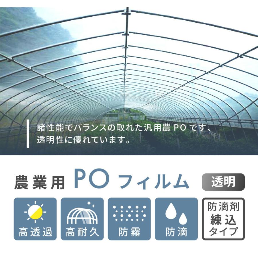 受注生産品 daim 農業用 POフィルム 透明 防滴剤 練り込みタイプ 0.1mm