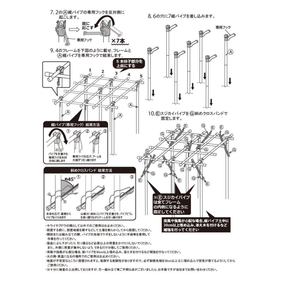 daim くだもの棚セット KT-L 180 パーゴラ ガーデンアーチ 藤棚 果樹棚