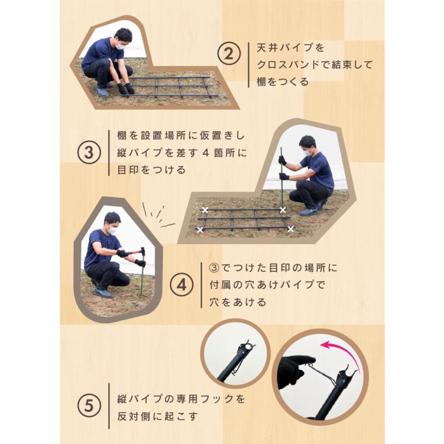 DAIM くだもの棚セット KT-L 180 パーゴラ ガーデンアーチ 藤棚 果樹棚