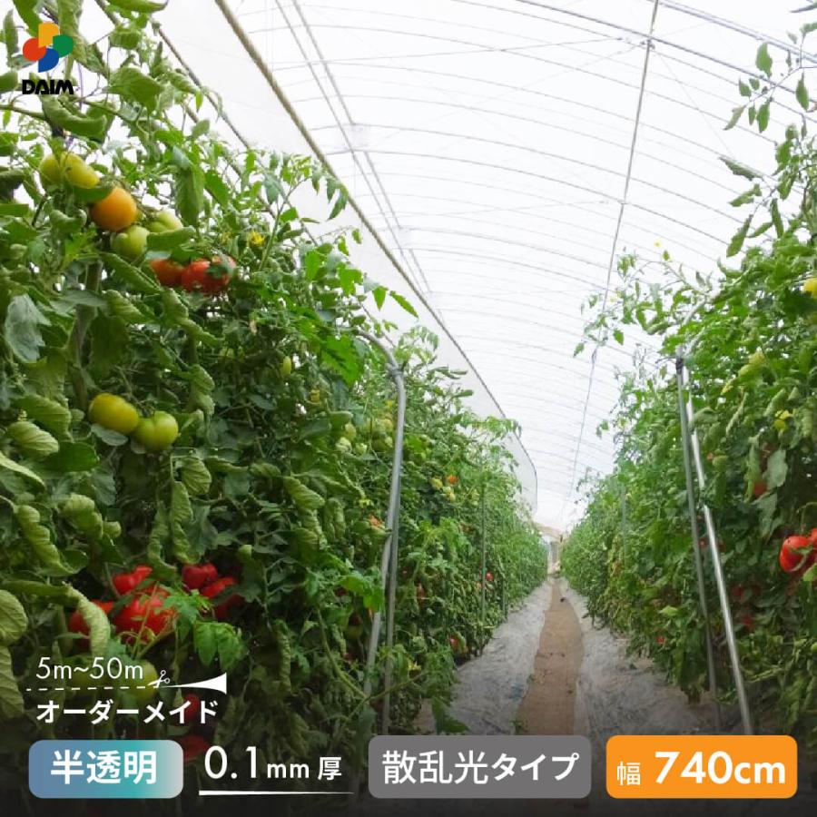 DAIM 受注生産品 農業用 POフィルム 半透明 散乱光タイプ 0.1mm 740cm