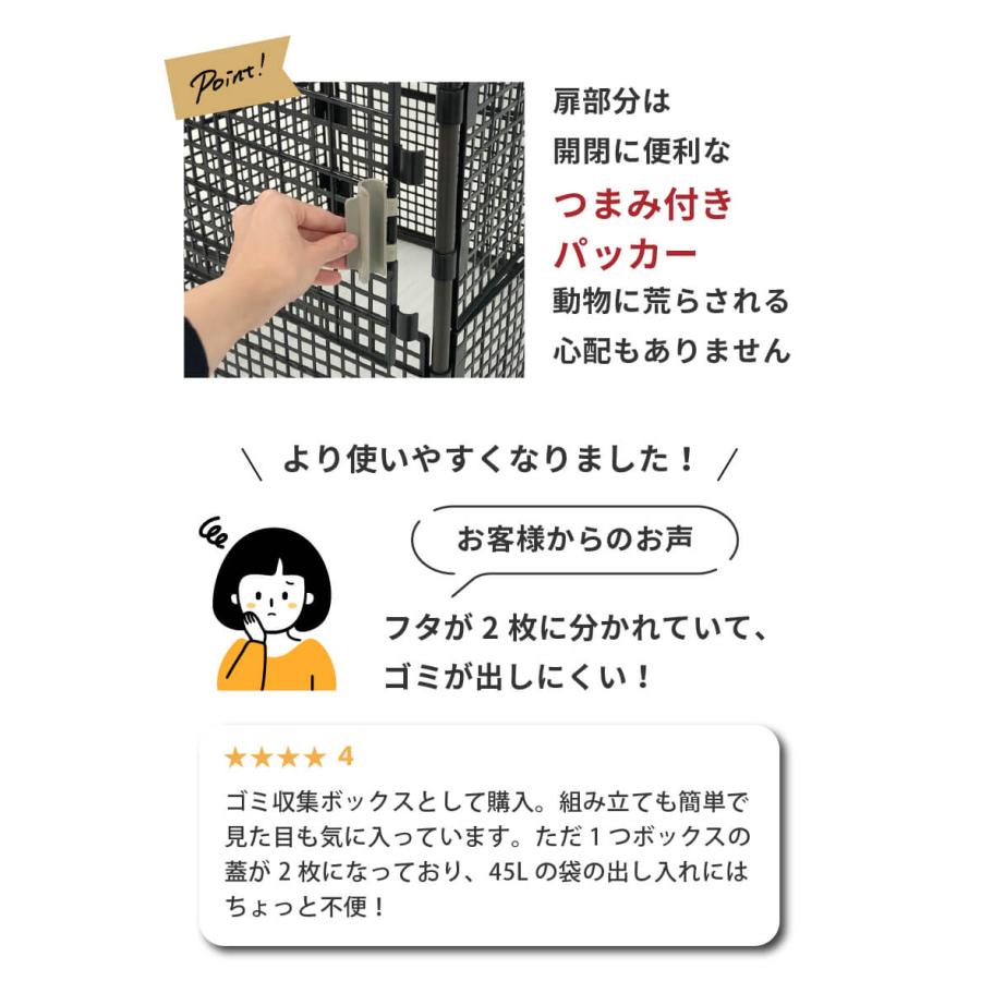 屋外ゴミ箱 カラスよけ ゴミステーション 扉付き 150L ポイっとボックス 3個 daim 第一ビニールの画像