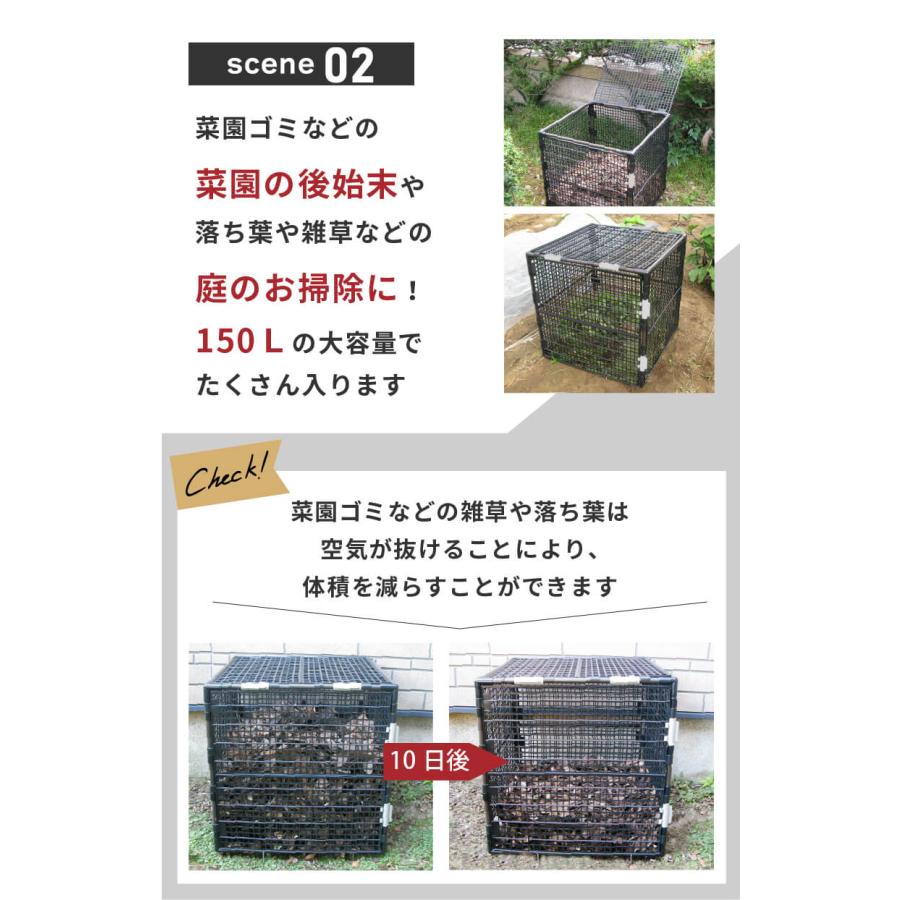 屋外ゴミ箱 カラスよけ ゴミステーション 扉付き 150L ポイっとボックス 3個 daim 第一ビニールの画像