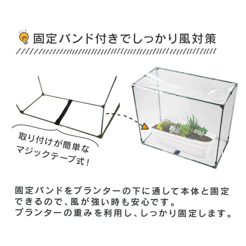 daim すっぽり保温カバー 大 75cm×40cm×60cm 多肉植物 苗 野菜 簡易 温室 霜除け 風よけ 冬越し 保温 簡易ハウス ミニ温室 育苗 プランター カバー 寄せ植え | DAIM | 03