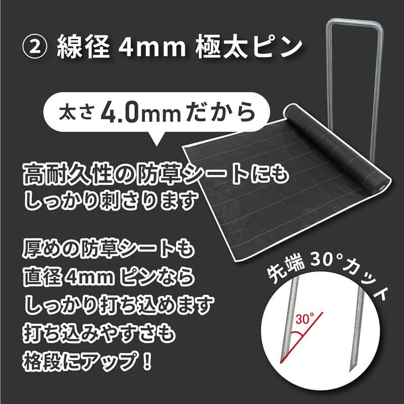 daim インテグアンカー プロ 長さ20cm 300本入 太い 剣先 防草シート コの字ピン ピン マルチ 押さえ おさえ 防そう 除草 シート 防草しーと 雑草 対策 ザバーン | DAIM | 04