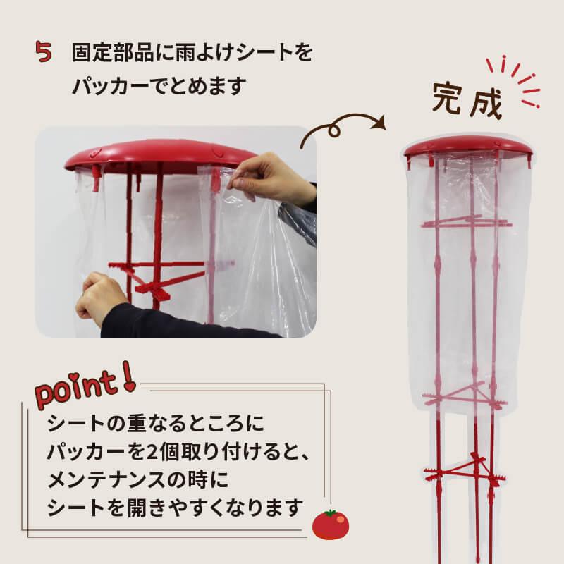 トマト 雨よけ セット 直径40cm×高さ150cm  鉢 プランター とまと 雨除けシート 鳥よけ とまとの雨やどり daim 第一ビニール | DAIM | 08