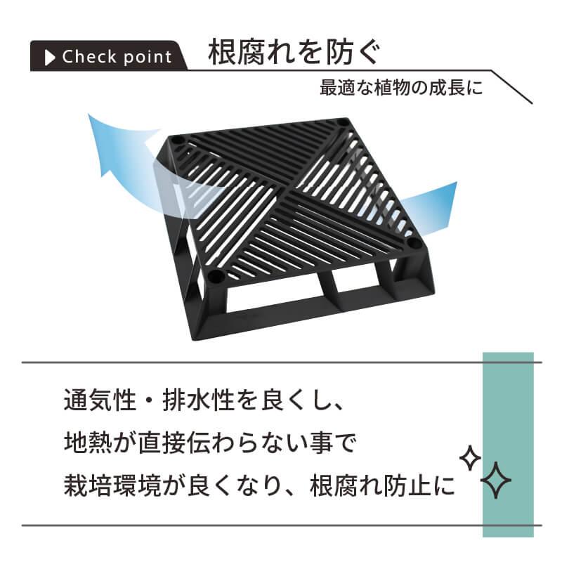 daim ブラックベース 24cm 10個 フラワースタンド 鉢スタンド 鉢置き台 カーメン君 第一ビニール プランター スタンド 根腐れ防止 第一ビニール | DAIM | 02