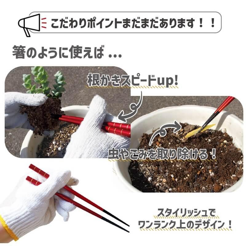 daim シン・根かき棒 1セット入 根かき 植え替え カーメン君 根 植え付け 苗 ほぐす 若狭塗り 輪島  雑草 清掃 お手入れ 第一ビニール | DAIM | 06
