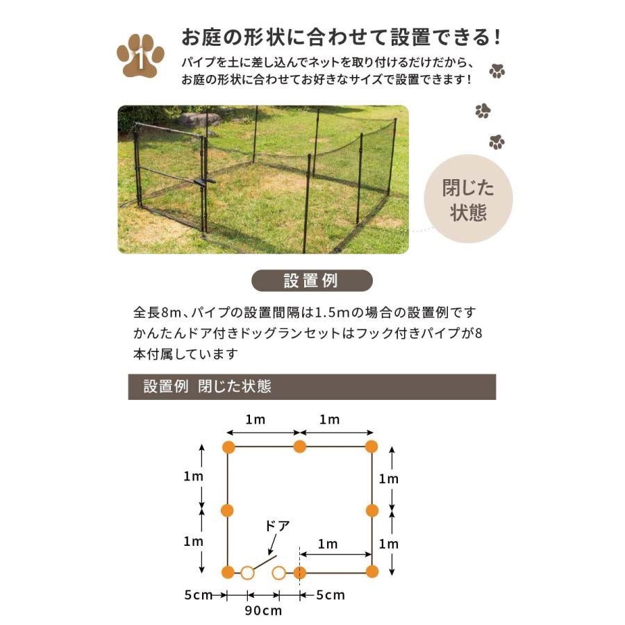 DAIM おてがる ドア付ドッグランセット8m 高さ90cm 全長8m ドッグラン
